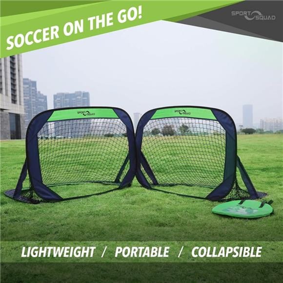 Sport Squad Portable Soccer Goal Net Set - Pop Up Training Soccer Goals for Kid - Picture 2 of 6